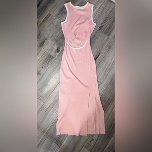 Light pink maxi dress.